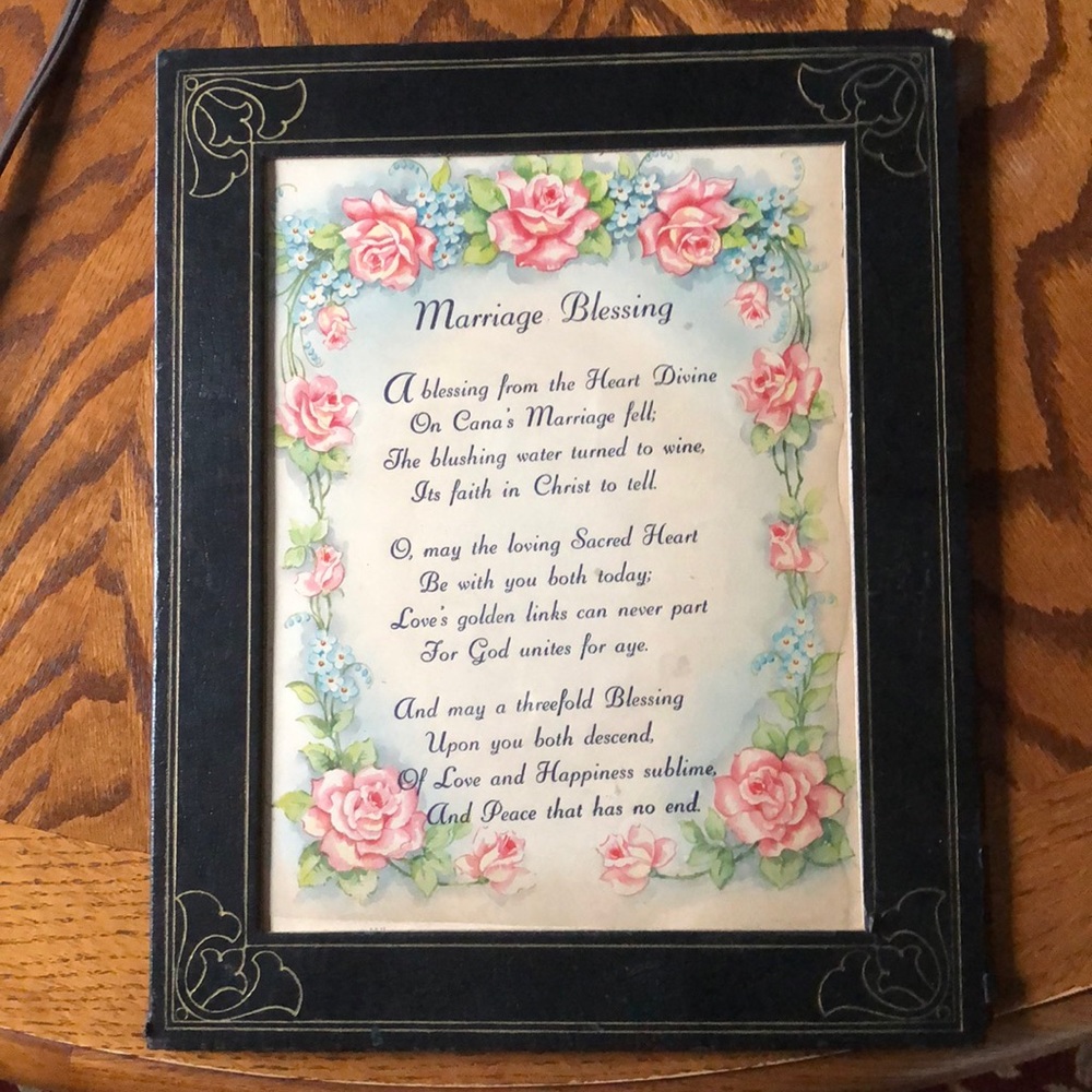 Antique Marriage Blessing prayer picture